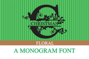 Christmas Floral Font for Business Branding and Crafts